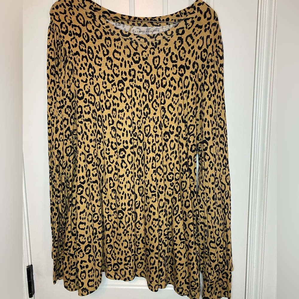 Lane Bryant Crew Neck Cheetah Top
